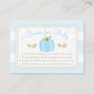 Blue Pumpkin Baby Shower Book Request Enclosure Card