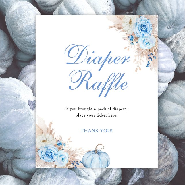 Blue Pumpkin Baby Shower Diaper Raffle Poster (Creator Uploaded)
