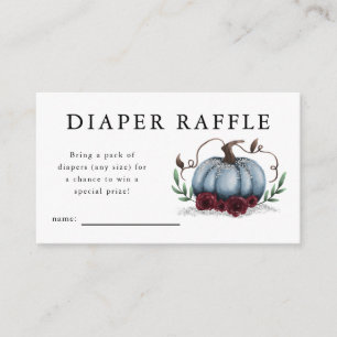 Blue Pumpkin Baby Shower Diaper Raffle Ticket Enclosure Card