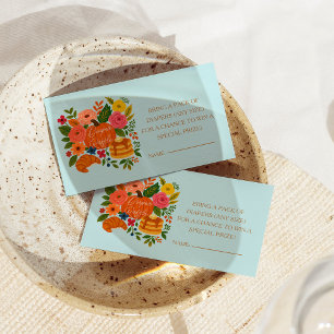 Blue Pumpkin Baby Shower Diaper Raffle Ticket Enclosure Card