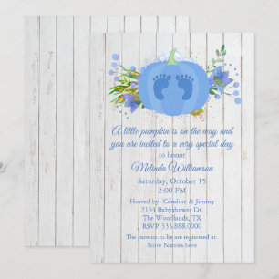 Blue Pumpkin Baby Shower Invitation