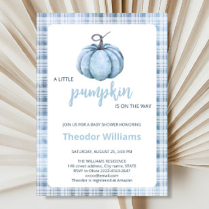 Blue Pumpkin Baby Shower Invitation   Fall theme