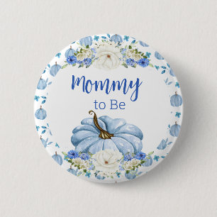 Blue Pumpkin Baby Shower Pin - Mummy to Be