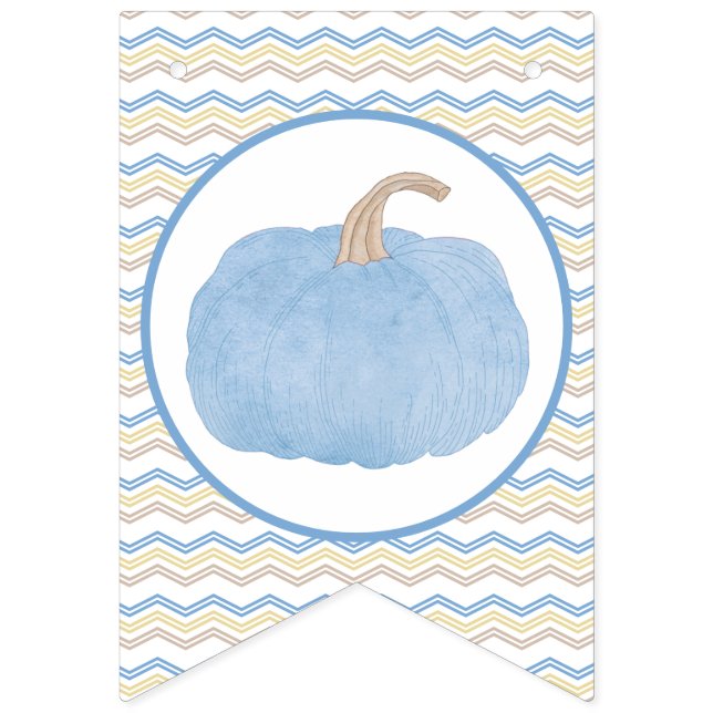 Blue Pumpkin Birthday Party Banner (First Flag)