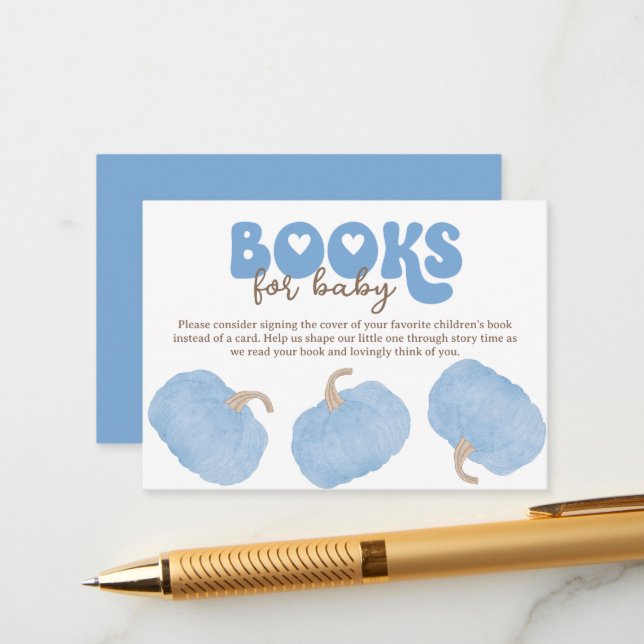 Blue Pumpkin Books for Baby Enclosure Card (Front/Back In Situ)