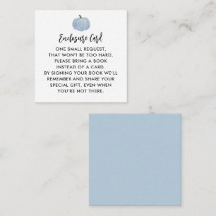 Blue Pumpkin Boy Baby Shower Enclosure Card