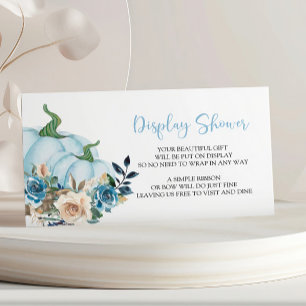 Blue Pumpkin Display Baby Shower Enclosure Card