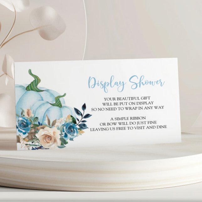Blue Pumpkin Display Baby Shower Enclosure Card (Creator Uploaded)