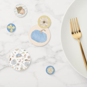 Blue Pumpkin Fall Baby Shower Table Confetti