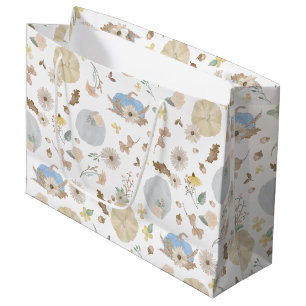 Blue Pumpkin Fall Floral Gift Bag