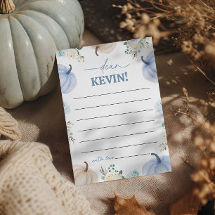 Blue Pumpkin Floral Birthday Time Capsule Card