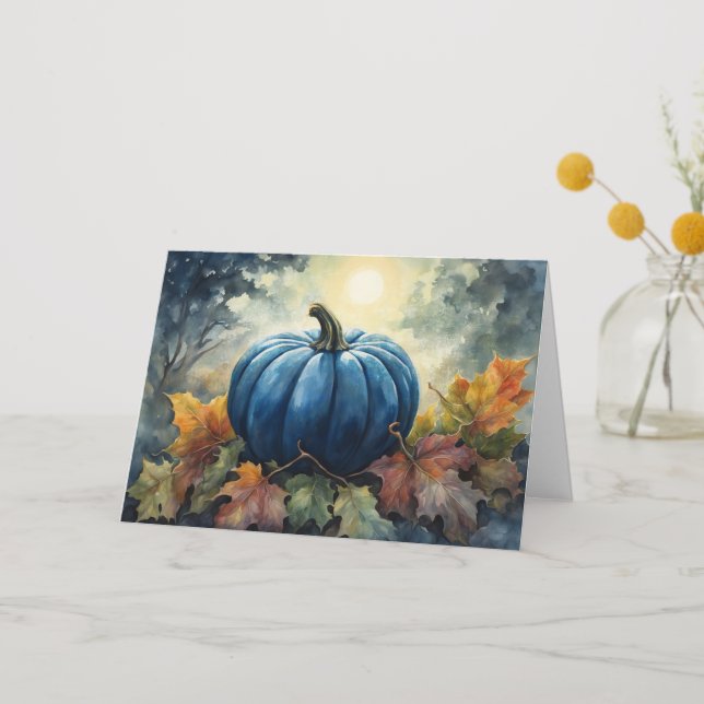 Blue Pumpkin - Greeting Card (Front)