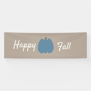 Blue Pumpkin Happy Fall Brown Banner