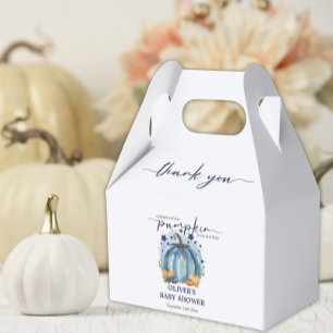 Blue Pumpkin On His Way Fall Boy Baby Shower  Favour Box
