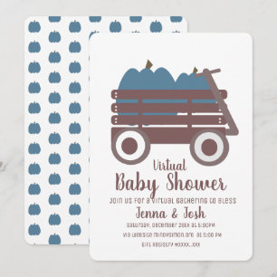 Blue Pumpkin Patch Virtual Baby Shower Invitation