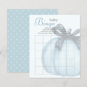 Blue Pumpkin Polka Dots Baby Shower Bingo