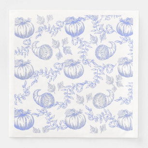 Blue Pumpkin Toile Dinner Napkin