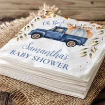 Blue Pumpkin Truck Baby Shower Paper