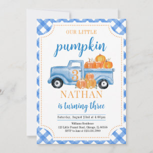 Blue Pumpkin Truck Birthday Invitation