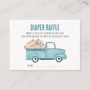 Blue Pumpkin Truck Diaper Raffle  Enclosure Card