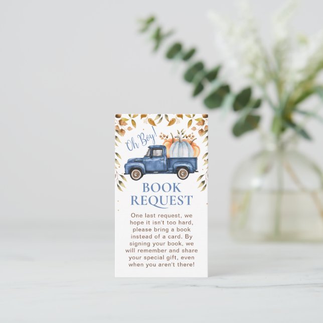 Blue Pumpkin Truck Foliage Book Request Insert (Standing Front)