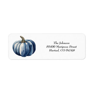 Blue Pumpkin Watercolor Boho Baby Boy Shower