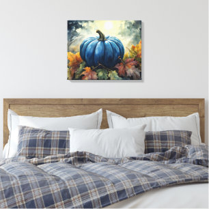 Blue Pumpkin - Wrapped Canvas