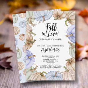 Blue Pumpkins Baby Shower Invitation