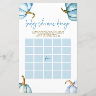 Blue Pumpkins Fall Bingo Baby Shower Game