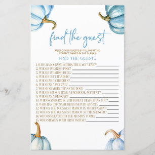 Blue Pumpkins Fall Find The Guest Baby Shower Game