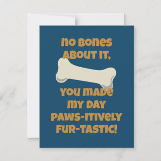 Blue Puppy Bones Birthday Paw-ty Thank You Card