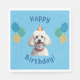 Blue Puppy Dog Birthday Paw-ty Napkin