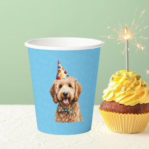 Blue Puppy Dog Birthday Paw-ty  Paper Cups