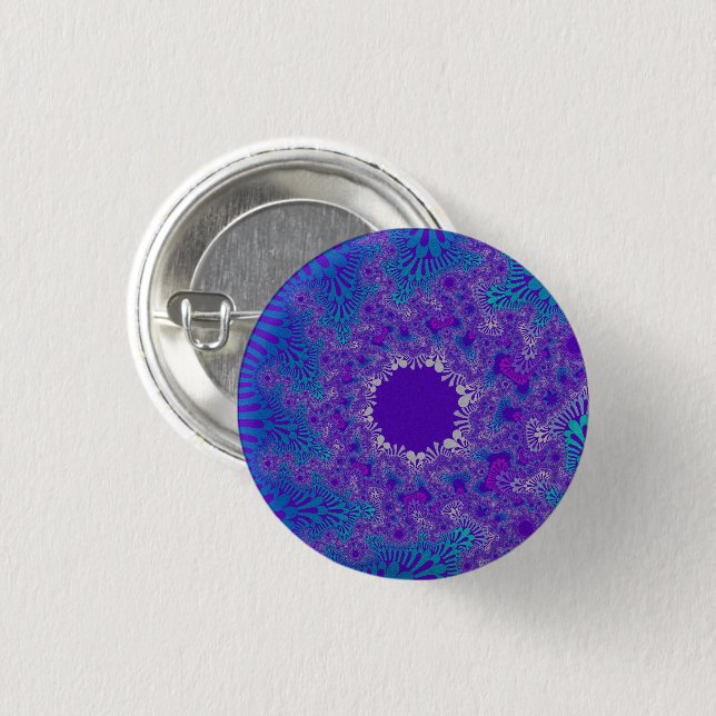 Blue Purity Sunburst 3 Cm Round Badge (Front & Back)