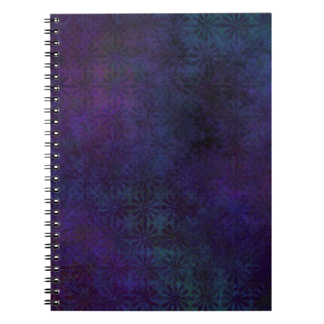 Blue & Purple Abstract, Grungy Digital Art Notebook (Front)
