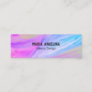 Blue Purple abstract oil painting Mini Business Card
