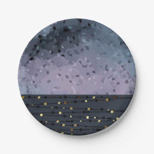 Blue-purple, abstraction paper plate