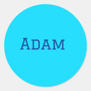 Blue purple add name text back to school message s classic round sticker