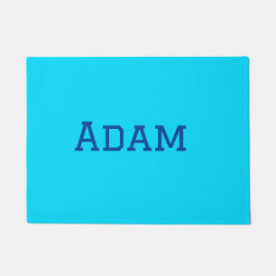 Blue purple add name text back to school message s doormat