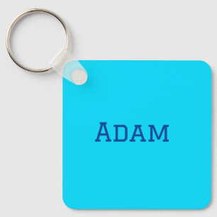 Blue purple add name text back to school message s key ring