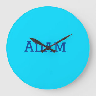 Blue purple add name text back to school message s large clock