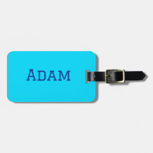 Blue purple add name text back to school message s luggage tag