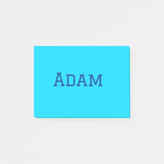 Blue purple add name text back to school message s post-it notes (Front)