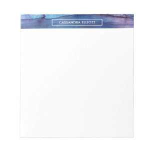 Blue & Purple Alcohol Ink Liquid Abstract Art Notepad