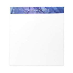 Blue & Purple Alcohol Ink Liquid Abstract Art Notepad