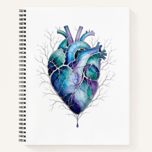Blue & Purple Anatomical Heart Notebook