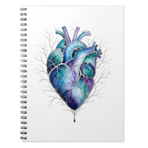 Blue & Purple Anatomical Heart Notebook