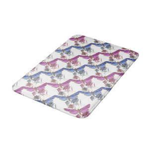 Blue, Purple and Gold Dragonfly Bathroom Mat