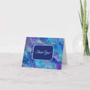 Blue, Purple, and Gold Marble Pattern Thank You Card