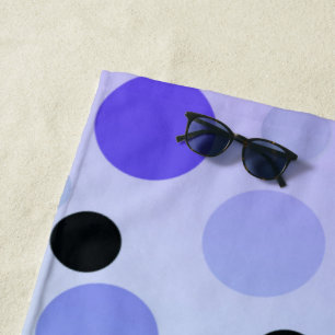 Blue Purple And Green Polka Dots, Beach Towel